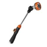 Diivoo Watering Wand Heavy Duty, Metal Garden Hose Wand with 8 Spray Patterns, 18 Inch Long Hose Nozzle Sprayer with Thumb Flow Control & 180Â° Adjustable Spray Angle, Ideal for Plants,Flowers,Car