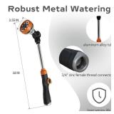 Diivoo Watering Wand Heavy Duty, Metal Garden Hose Wand with 8 Spray Patterns, 18 Inch Long Hose Nozzle Sprayer with Thumb Flow Control & 180Â° Adjustable Spray Angle, Ideal for Plants,Flowers,Car