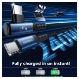 toocki USB C Cable [2Pack, 10ft] 240W Fast Charging Type C Cord, Nylon Braided USB 2.0 Cable for iPhone 17 16 15 Pro Plus Pro Max Air, iPad Pro, Samsung Galaxy S25 S24, Switch, MacBook Pro, Pixel