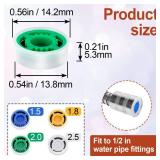 Isslly 4pcs Shower Head Flow Restrictor, 1.5/1.8/2.0/2.5 GPM Shower Head Water Saver, Plastic, 0.56 0.54 0.21 in, Universal Size, 14mm Connector