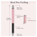 MEKO Stylus Pens for Touch Screens, 2 in 1 Universal Disc Stylus Pens for iPhone, iPad and All Capacitive Cell Phones, Tablets, Laptops Bundle with 6 Replacement Tips - (2 Pcs, White/Rose Gold)