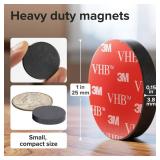 Strong Ceramic Round Magnets With Adhesive Backing (1x0.15\"/25x4mm, 72 pcs) - Heavy Duty Sticky Magnets, Non-Corrosive, Versatile For Home, Office, Workshop, Whiteboard, Fridge And Hobby Use