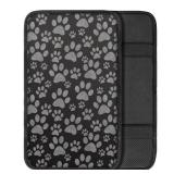 Dreaweet Dog Paw Print Car Armrest Cover for Women Car Center Console Pad Cute Car Accessories Universal Fit Armrest Cover Protector for Cars,SUV,Sedan
