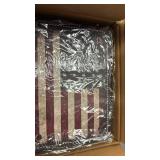MyGift Decorative Storage Box, Retro Style American Flag Tin Metal Keepsake Box with Lid and Padlock