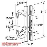 Eockatoo Sliding Glass Patio Door Handle Replacement Set Non-Keyed Offset Position Zinc Diecast I/E Pull Handles, Fits 1-3/8\" to 2-1/4\" Thick Doors, 3-15/16\" Hole Spacing, Non-Handed, White