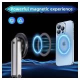 MQOUNY for Magsafe Tripod Stand for iPhone,Portable Pocket Size Selfie Stick with Rechargeable Remote and Metal Ring,Extendable Detachable Cell Phone Tripod Compatible with iPhone/Android