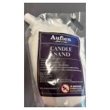 Aufien Candle Sand with Wicks, 21.4 Oz Pearled Candle, DIY Bead Powder Sand Wax Making kit Refillable Non Toxic for Handmade, Wedding and Halloween Christmas Decorations White Unscented