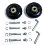 LOTOWELZON 2pcs Luggage Suitcase Replacement Wheels, 75mm Rubber Inline Roller Skate Wheels with 8mm(0.31\") ABEC-7 608ZZ Bearings Repair Kits (Black, OD75xW24mm/2.95\" x0.94)
