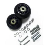 LOTOWELZON 2pcs Luggage Suitcase Replacement Wheels, 75mm Rubber Inline Roller Skate Wheels with 8mm(0.31\") ABEC-7 608ZZ Bearings Repair Kits (Black, OD75xW24mm/2.95\" x0.94)
