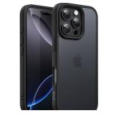 JETech Matte Case for iPhone 16 Pro Max 6.9-Inch, Shockproof Military Grade Drop Protection, Frosted Translucent Back Phone Cover, Anti-Fingerprint (Black)