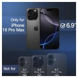 JETech Matte Case for iPhone 16 Pro Max 6.9-Inch, Shockproof Military Grade Drop Protection, Frosted Translucent Back Phone Cover, Anti-Fingerprint (Black)