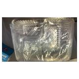 TKOnline 200 Pack 12oz Plastic Nacho Trays, 6x5 Inches 2 Compartments Disposable Snack Tray with Chip and Dip Holder, Clear Nacho Containers for Concession Stands Movie Night Carnival Party Supplies