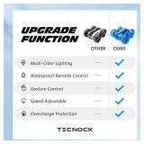 Tecnock Amphibious Remote Control Car Boat for Kids, 4WD RC Stunt Car with Waterproof Remote Control, 2.4GHz Gesture RC Cars with LED Lights, Water Pool Toys Gifts for Boys, Girls