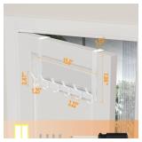 Peasulin Over The Door Hooks, Sturdy Door Hanger, Large Over The Door Towel Rack with 12 Hooks, Heavy Duty Easy to Install, for Bathroom, Bedroomï¼Kitchenï¼Hanging Towels, Coats (White)