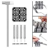 Watch Band Strap Link Pins Remover Repair Tool,24 in 1 Kit with 6 Extra Tips Replacement,20PCS Cotter Pin,Spring Bar Tool Set,1PCS Head Hammer