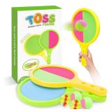 shuangjishan Toss and Catch Game for Kids: Toss and Catch Ball Set - Outdoor Catching Balls Paddle Toys for Ages 3+ Beach Paddle Ball Sets for Yard and Backyard Summer Outside Activities