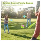 shuangjishan Toss and Catch Game for Kids: Toss and Catch Ball Set - Outdoor Catching Balls Paddle Toys for Ages 3+ Beach Paddle Ball Sets for Yard and Backyard Summer Outside Activities
