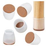 MAYZOLOP Chair Leg Floor Protectors, 32 Pcs Silicone Felt Furniture Leg Pad for Protecting Floors from Scratches and Noise, Round Chair Feet Protectors (Large fit:1.3