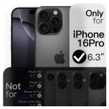 JETech Slim Case for iPhone 16 Pro 6.3-Inch with Camera Lens Full Protection, Ultra-Thin Lightweight Matte Finish Minimalist Protective Phone Cover (Black Titanium)