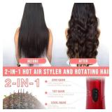3-in-1 Hot Air Styler and Rotating Hair Dryer, Hair Dryer and Blow Dryer Brush in One, 2 Interchangeable Brushes for Dry and Wet Hair, Auto-Rotating Curling Hot Hair Brush (Gold)