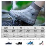 SooGree Shoe Covers Waterproof Rain Shoes Covers Reusable Foldable Rain Boots Slip Resistant Rubber Sole Overshoes Protectors for Cleaning Camping Travel Rain Galoshes with Buttons (XXL, Gray)