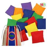 JOYIN 16 Cornhole Bean Bags for Tossing (4.7â x 4.7â), Durable Nylon All-Weather Game, Includes 15 Bean Bags and a Carry Bag, Cornhole Game Set, Party Supplies for Kids & Adults