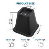 ANNKUT 6 Inch Heavy Duty Bed Risers, Furniture Risers for Desk, Chair, Table or Sofa, Couch Lift Risers, Supports up to 2200 lbs per Leg(6 Pack Black)