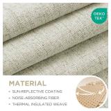 Joydeco Blackout Curtains for Bedroom - 96 Inch Long 100% Light Blocking 2 Panels Light Beige Drapes, Thermal Insulated Room Darkening Curtains, Linen Textured for Living Room, Rod Pocket & Back Tabs
