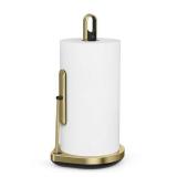 simplehuman Standing Paper Towel Holder with Spray Pump, Brass Stainless Steel, Gold