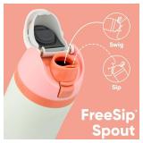 Owala FreeSip Insulated Stainless Steel Water Bottle with Straw, BPA-Free Sports Water Bottle, Great for Travel, 24 Oz, Shy Marshmallow