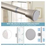 EBOATOP Silver Shower Curtain Rod - Tension Curtain Rod Adjustable 32 to 62 inch Spring Tension Shower Rod No Drilling Non Slip, Silver