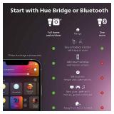 Philips Hue Smart 60W A19 LED Bulb - Soft Warm White Light - 2 Pack - 800LM - E26 - Indoor - Control with Hue App - Works with Alexa, Google Assistant and Apple Homekit