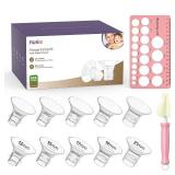 Nuliie Flange Sizing Kit 13/15/17/19/21mm for 24mm Flange/Shield of Most Pumps, Silicone Flanges Insert for Momcozy/Spectra Electric Breast Pumps, Pumping Essential Kit for Moms