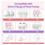 Nuliie Flange Sizing Kit 13/15/17/19/21mm for 24mm Flange/Shield of Most Pumps, Silicone Flanges Insert for Momcozy/Spectra Electric Breast Pumps, Pumping Essential Kit for Moms