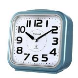 5.5\" Large Analog Alarm Clock,Silent Non Ticking, Gentle Wake, Beep Sounds, Increasing Volume, Battery Operated Snooze and Manual Light, Easy Set