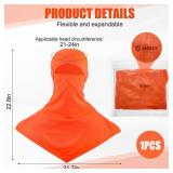 JaGely Balaclava Summer Full Face Mask for Sun Protection Breathable Motorcycle Hood Helmet Liners Windproof Long Neck Cover (Orange)
