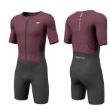 Lo.gas Triathlon Suits Mens,High Elasticity Breathable Quick-qrying Trisuit Raceâ Skinsuits Cycling Swimskin Bike Swim Run Red Medium