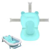 Colorlife Baby Bath Seat Support Net Infant Bathing Seat Support Mat, Comfortable Adjustable Non-Slip Three-Pointed Baby Shower Net Bathtub Sit Up Mesh for Newborn 0-6 Months-Blue(No Bathtub)