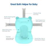 Colorlife Baby Bath Seat Support Net Infant Bathing Seat Support Mat, Comfortable Adjustable Non-Slip Three-Pointed Baby Shower Net Bathtub Sit Up Mesh for Newborn 0-6 Months-Blue(No Bathtub)