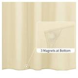 ALYVIA SPRING Cream Fabric Shower Curtain Liner Waterproof - Soft & Light-Weight Cloth Shower Liner with 3 Magnets, Hotel Quality & Machine Washable - Standard Size 72x72, Cream
