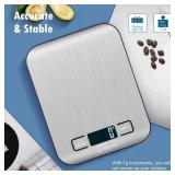 Food Scale, Kitchen Scales Digital Weight Food Grams and Ounces for Weight Loss Baking Cooking of NUTRI FIT, Max 11lb 1g Increment, Backlight LCD Smart Tare Stainless Steel, Easy to Use, AAA Battery