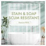 AmazerBath Clear Shower Curtain Liner, 72x78 Long Plastic Shower Curtain Liner, Waterproof PEVA Shower Liner, Cute Lightweight Shower Curtains for Bathroom with 3 Magnets and 12 Rustproof Grommets