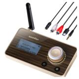 SOOMFON Bluetooth 5.2 Transmitter for TV 3-in-1 Bluetooth Receiver for Home Stereo Aptx Low Latency & HD for Wireless Headphones Dual Link with LCD Display Adjustable Volume, Optical AUX RCA