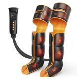 ITCPRL Leg Massager with Heat and Compression, Foot Calf & Thigh Massage for Circulation and Pain Relief, Leg Compression Massager with Handheld Controller 3 Intensities 6 Modes