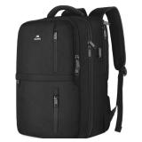 MATEIN Carry on Backpack, Flight Approved Travel Backpack with USB Port, TSA Personal Item Travel Bag fits 17\" Laptop, Large Water Resistant Luggage Overnight Weekender Bag for Men & Women, Black
