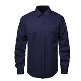 SKSAFETY 7oz FR Shirts for Men, Long Sleeve Flame Resistant 100% Cotton Fire Retardant Shirt, Work Welding Shirt CAT2/NFPA (Navy M)
