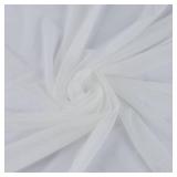 Superfine 4-Way Stretch Net Fabric Nylon Spandex Power Mesh, Pre-Cut 5 Yards Long 60\" Wide, Lightweight Sheer (Off White)