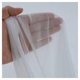 Superfine 4-Way Stretch Net Fabric Nylon Spandex Power Mesh, Pre-Cut 5 Yards Long 60\" Wide, Lightweight Sheer (Off White)