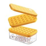 Brigii Ice Cube Tray with Lid&Bin, Ice Cube Mold with 56 Cubes, Stackable Ice Trays for Freezer with Easy-Release Silicone Bottom, for Drinks, Coffee, cocktail