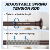 CorkLatta Bronze Shower Curtain Rod 31 to 80 Inch,1 Inch Diameter Adjustable Spring Tension Stainless Steel Telescoping Rod,Easy Install,No Rust